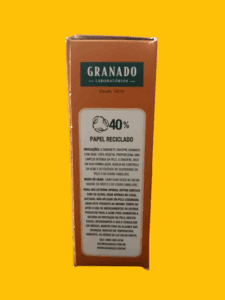 lateral direita da embalagem do sabonete de enxofre fundo amarelo