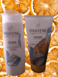 Shampoo e condicionador Pantene Raízes fundo cítrico