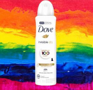 Desodorante Dove fundo colorido