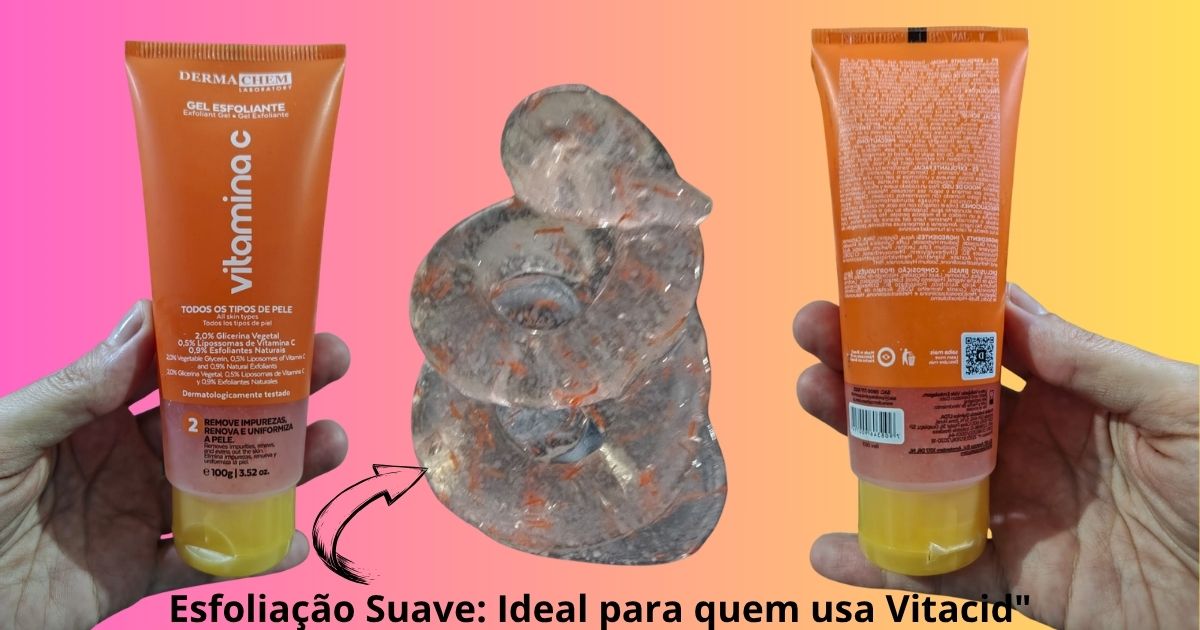 Pele sensível ou usando Vitacid? Conheça o Gel Esfoliante Vitamina C Dermachem.