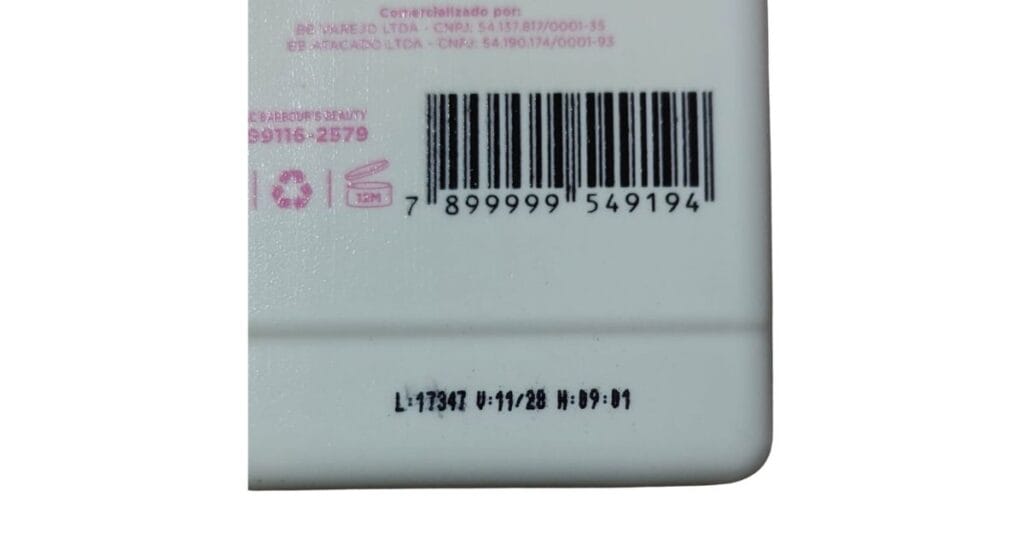 Código de barras body cream Barbours Beauty